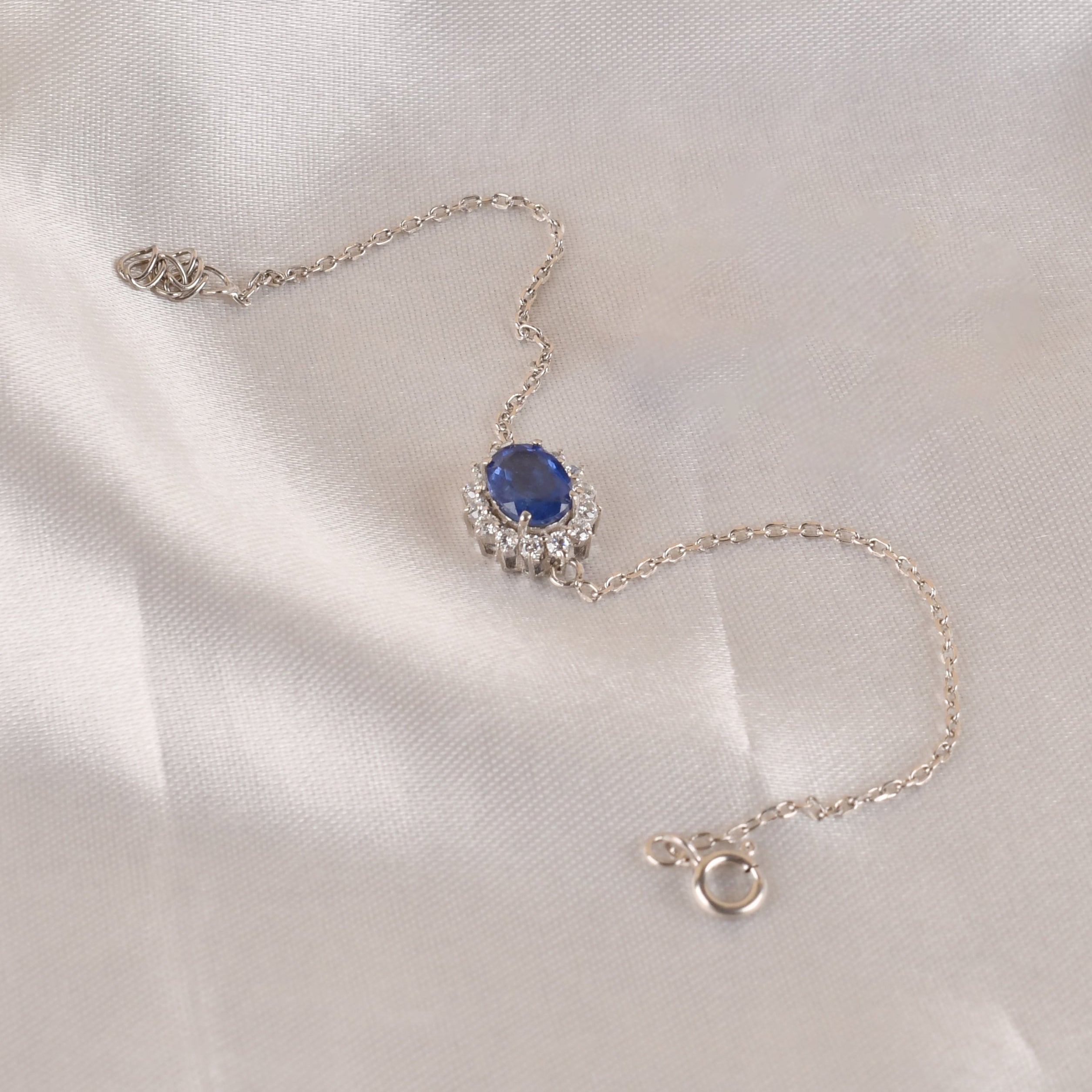 925 Silver Tanzanite Halo Bracelet