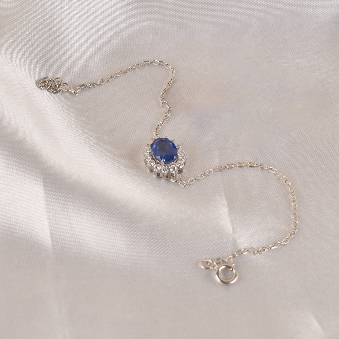 925 Silver Tanzanite Halo Bracelet