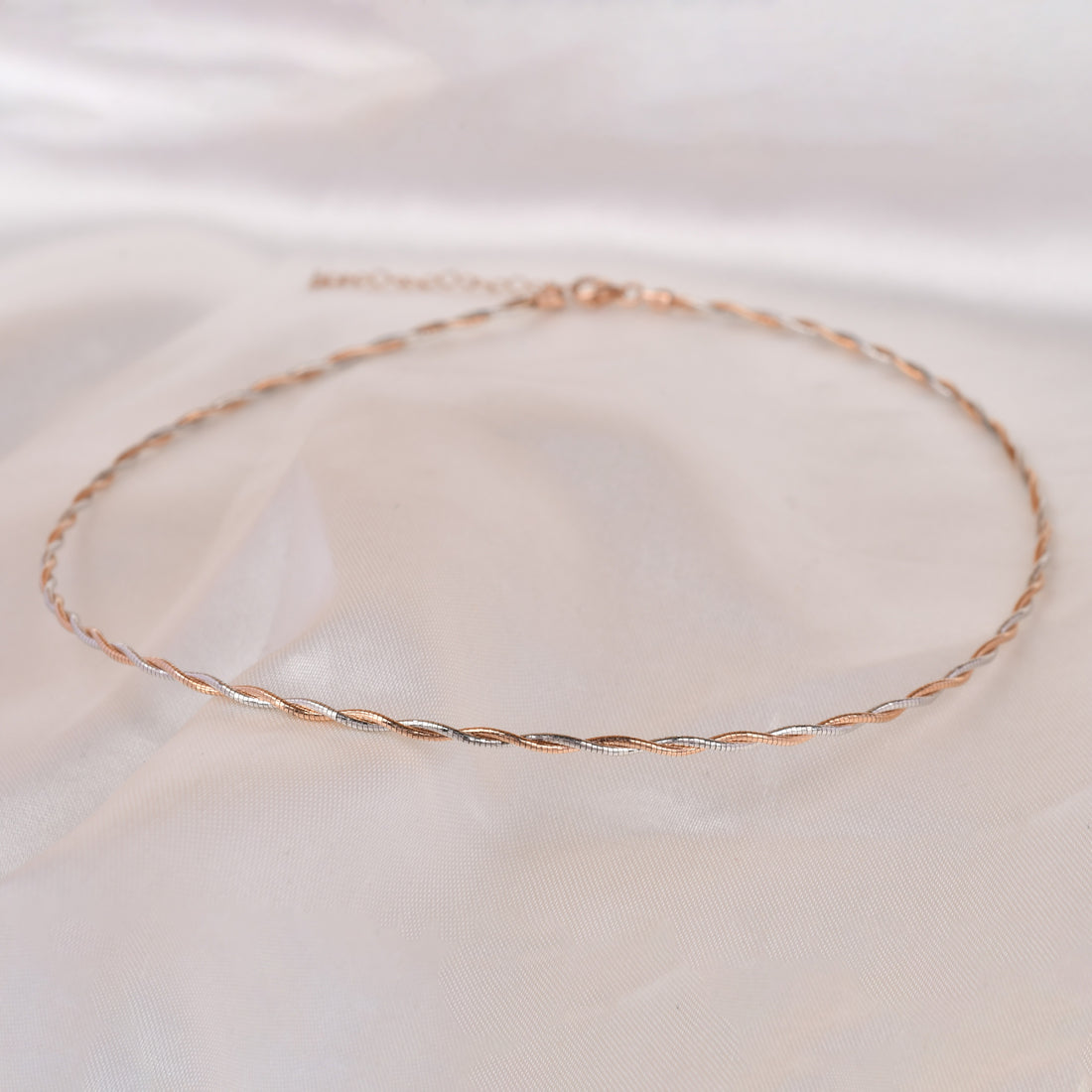 Dual Tone Twist 925 Silver Chain