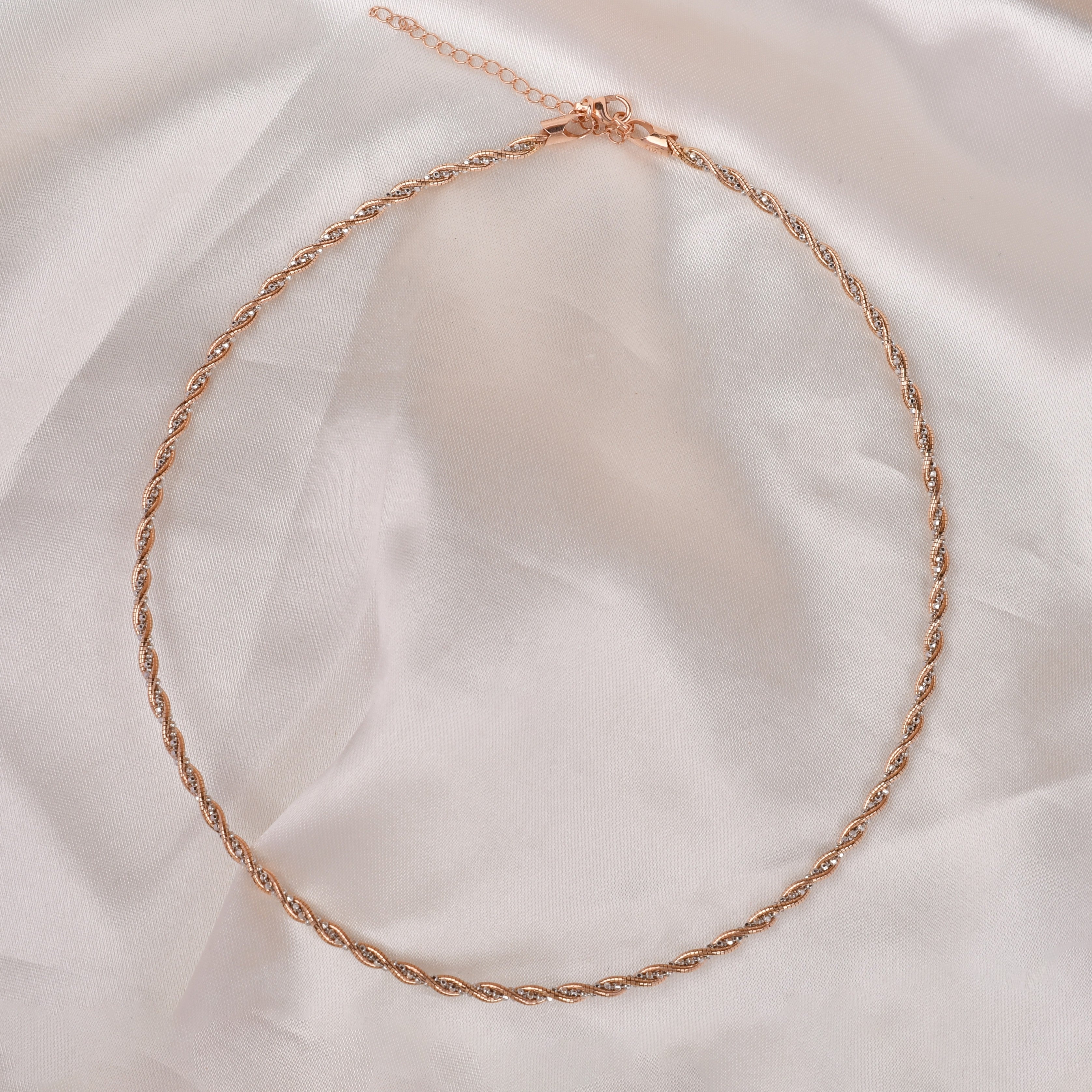 Dual Tone Weave 925 Silver Chain