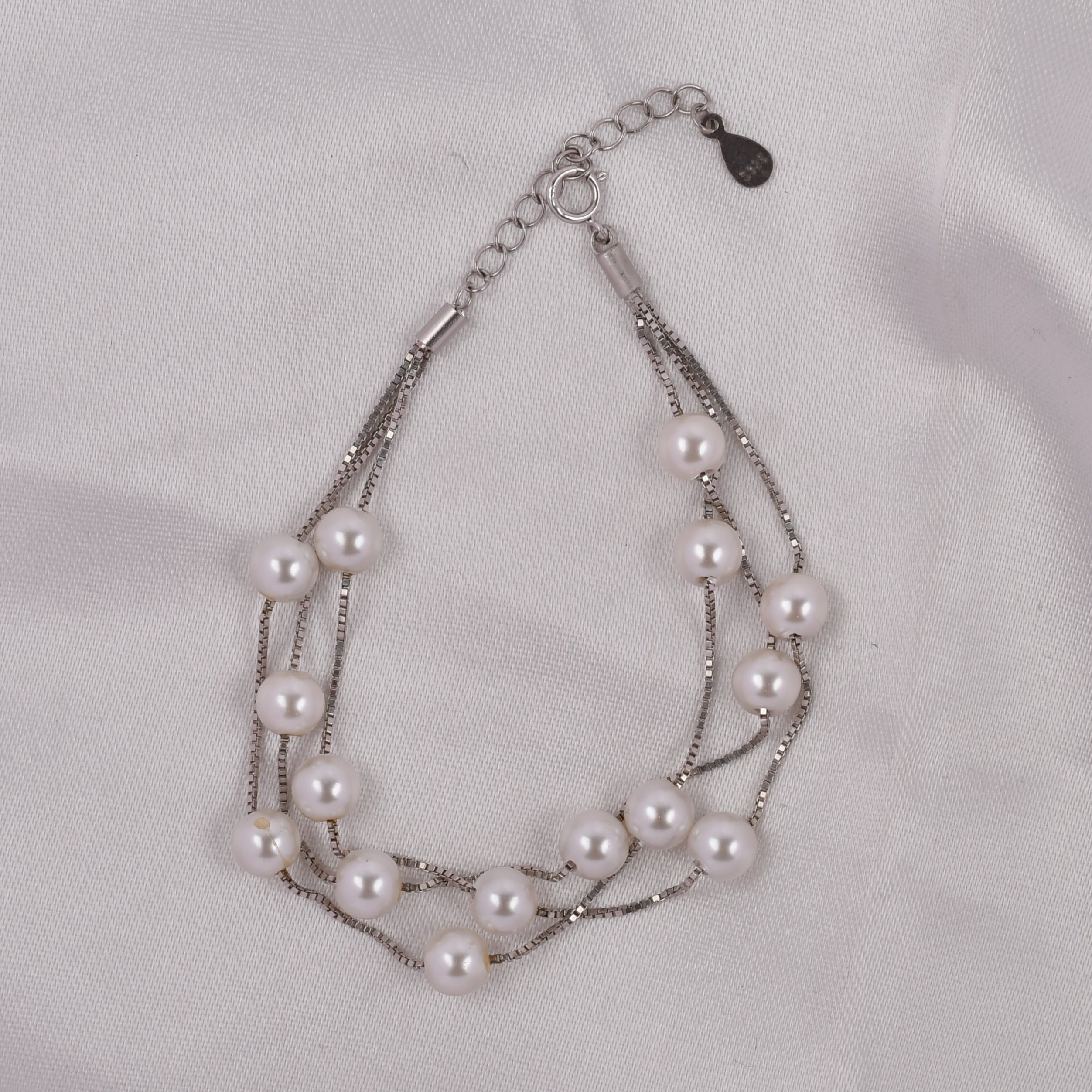Triple Line Pearl Bracelet