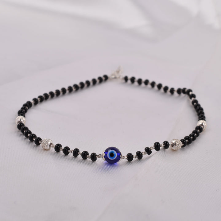 Nazar Black Bead 925 Silver Anklet