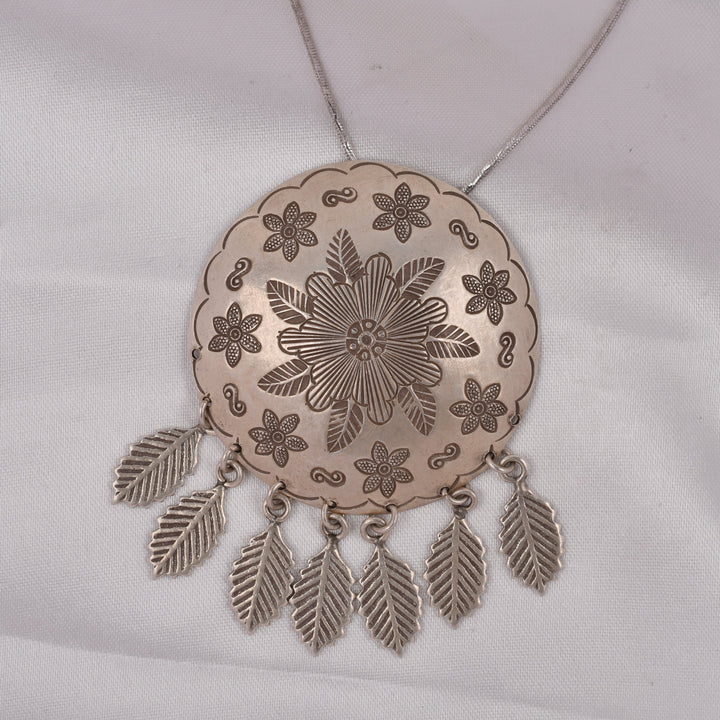 Floral Leaf 925 Silver Pendant