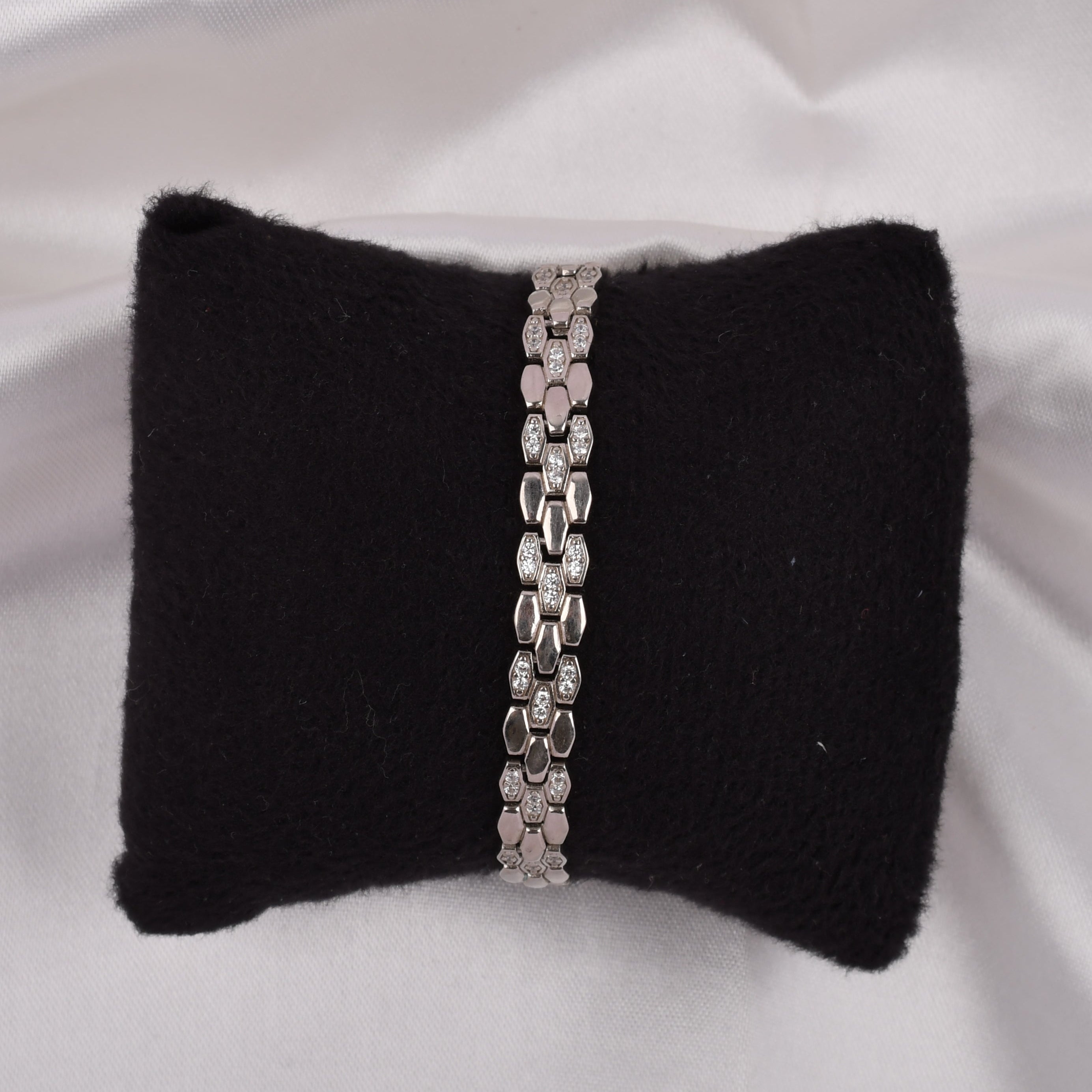 925 Silver Hexagon Link Bracelet for Men