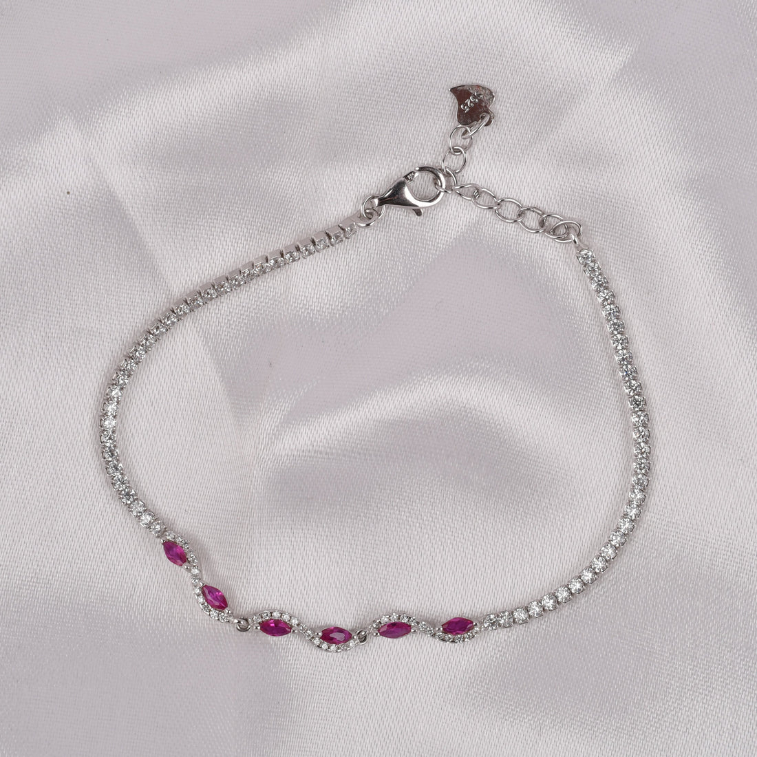 Ruby Wave Tennis Bracelet