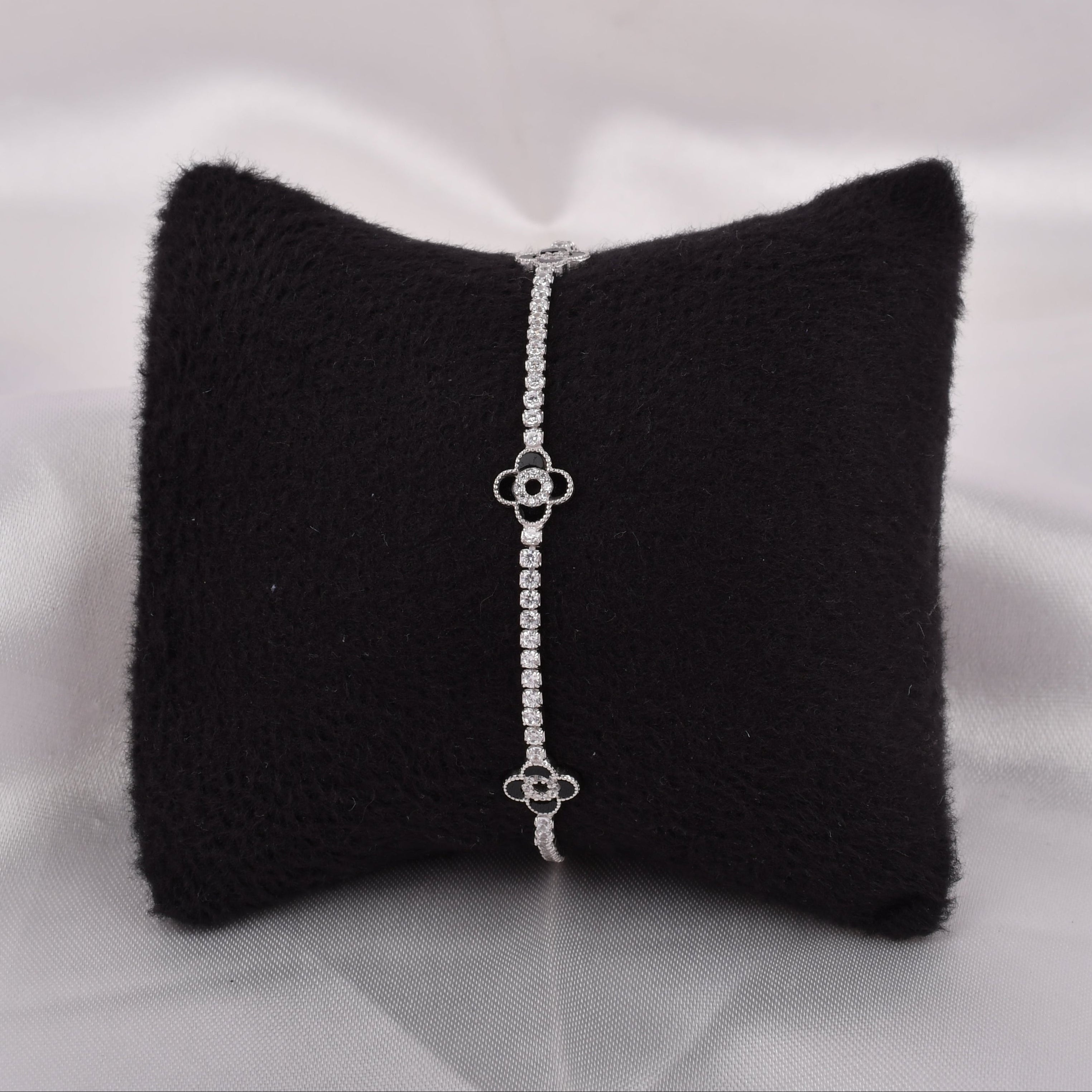 Clover 925 Silver Tennis Bracelet