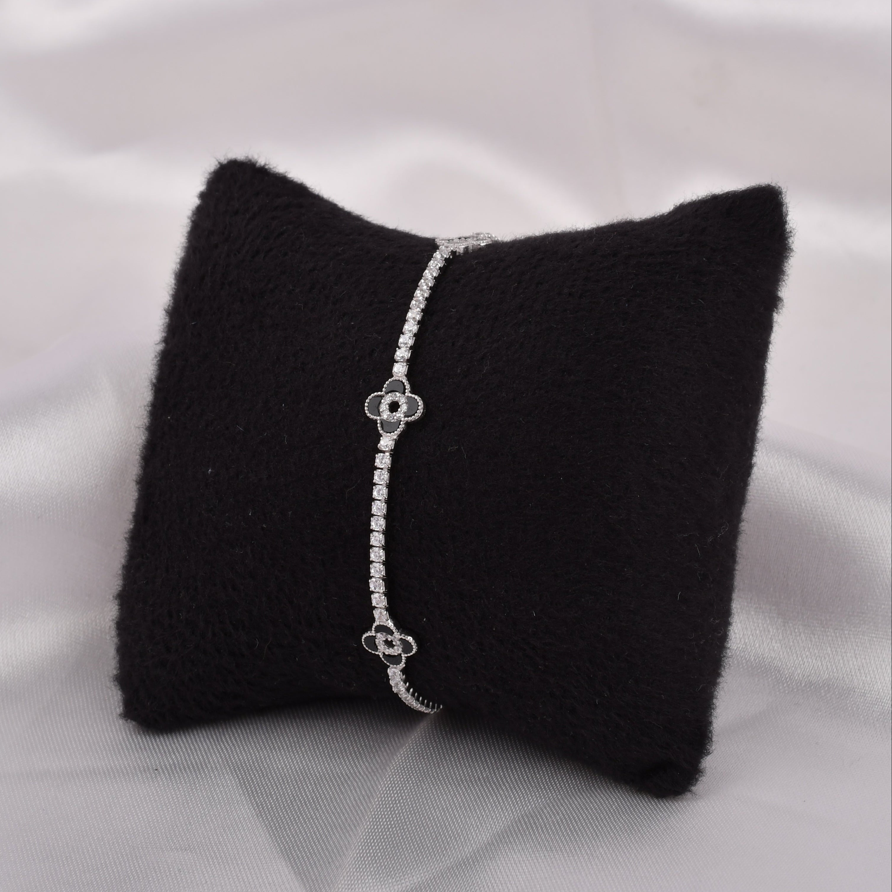 Clover 925 Silver Tennis Bracelet
