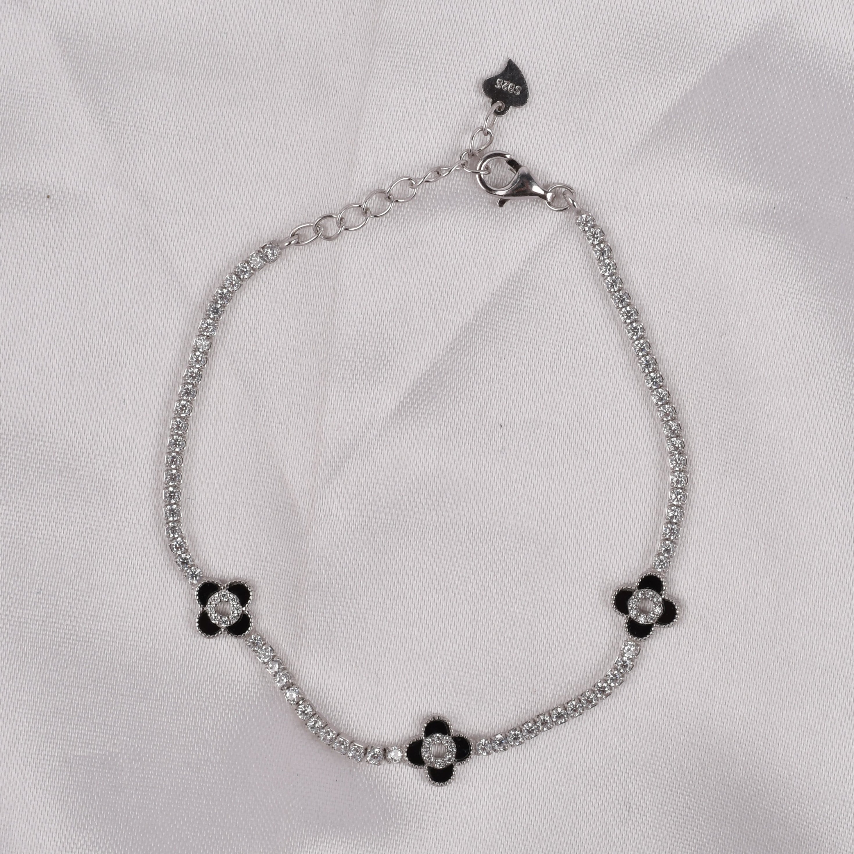 Clover 925 Silver Tennis Bracelet