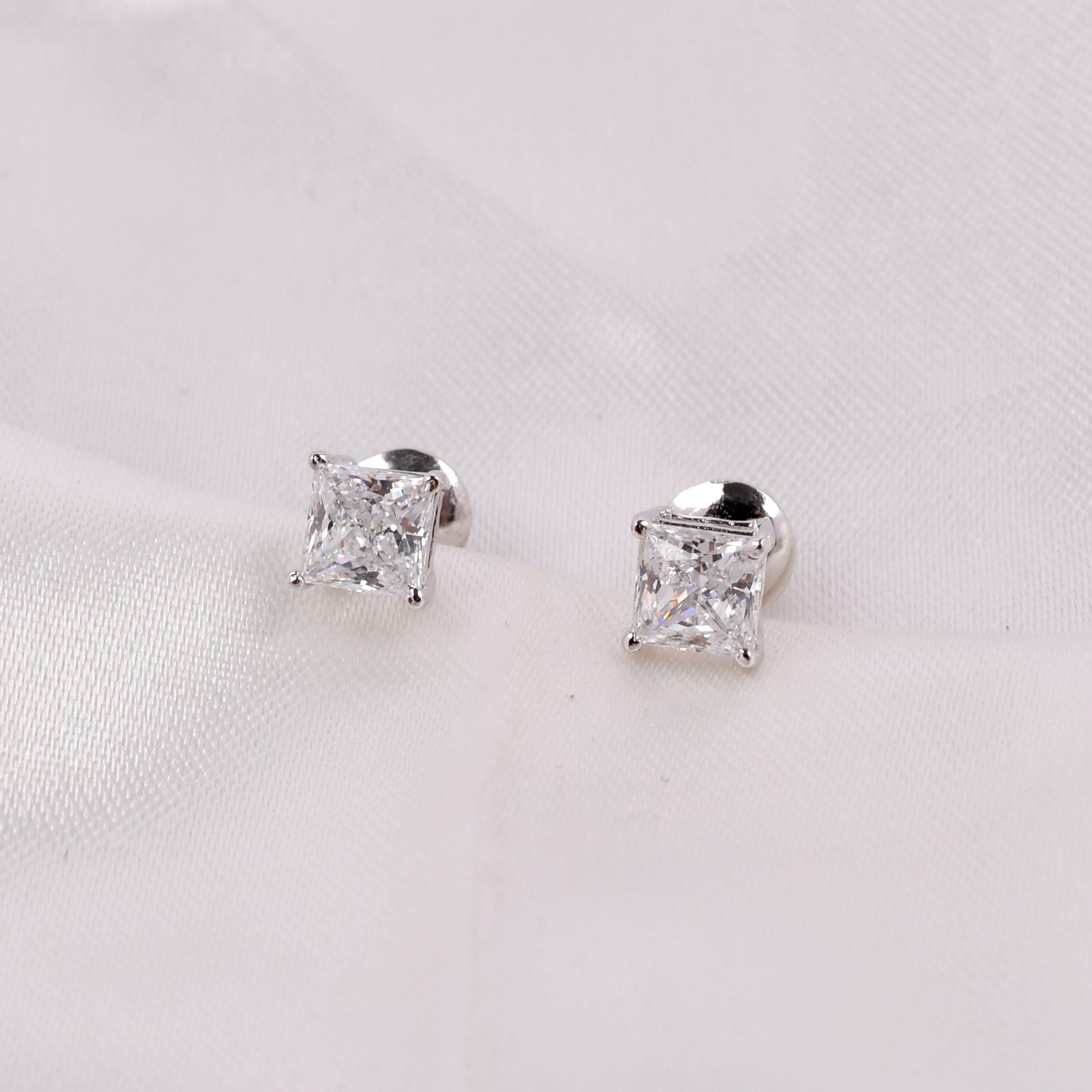 Square Swarovski 925 Silver Studs