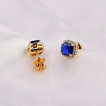 Cobalt Halo Stud Earrings