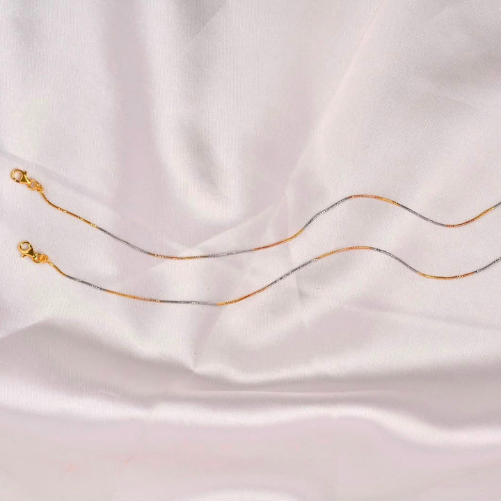 Trinity Chain 925 Silver Anklet Pair